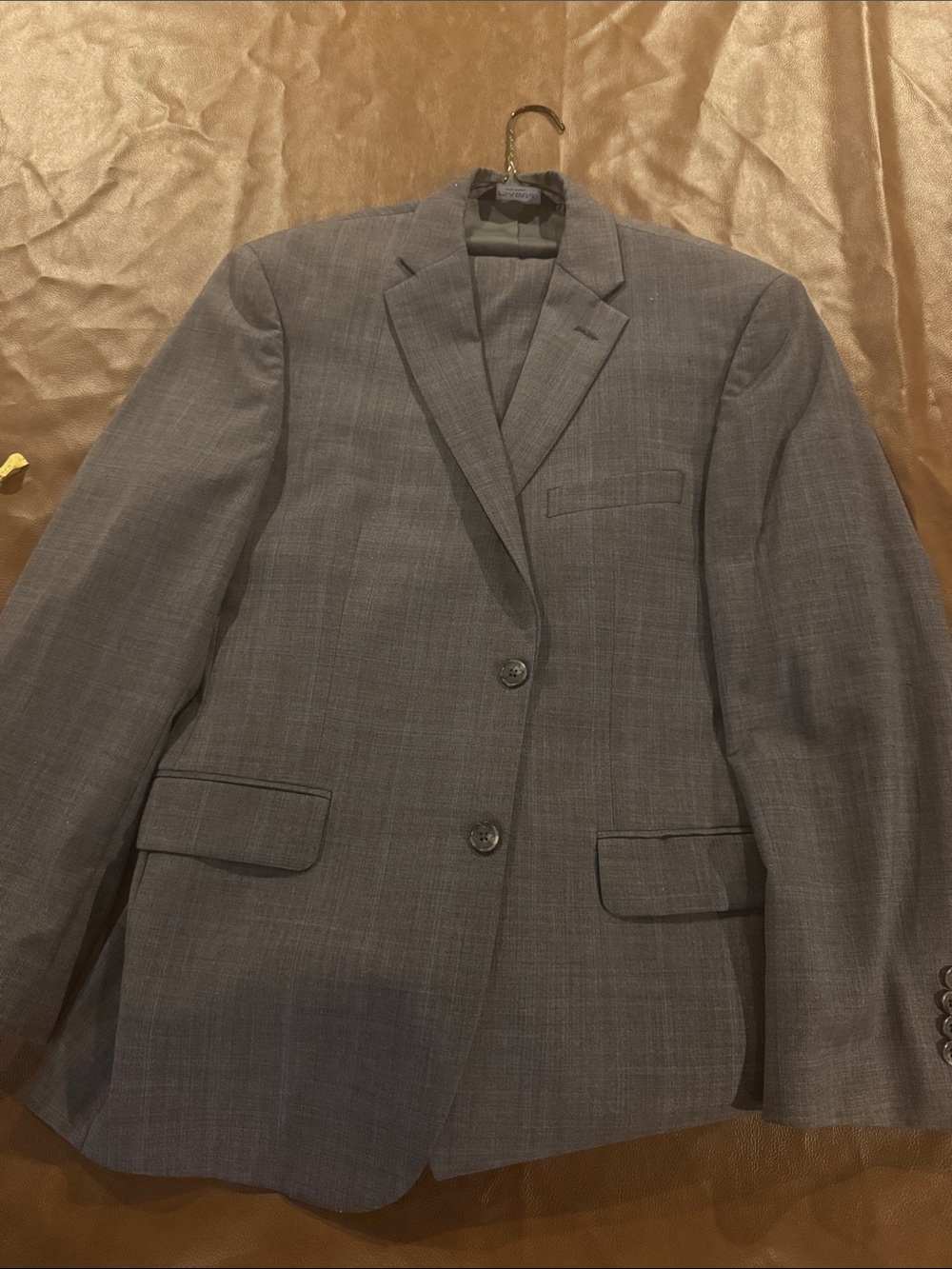 Jos. A. Bank Light Gray w/ Blue Two-Button Men's Suit